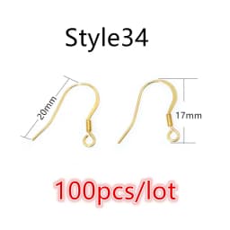 Gold Stainless Steel Hypoallergenic Earring Hooks Fish Earwire Earrings Clasps Earring Wires For Jewelry Making