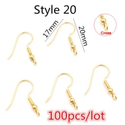 Gold Stainless Steel Hypoallergenic Earring Hooks Fish Earwire Earrings Clasps Earring Wires For Jewelry Making