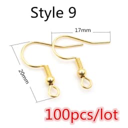 Gold Stainless Steel Hypoallergenic Earring Hooks Fish Earwire Earrings Clasps Earring Wires For Jewelry Making