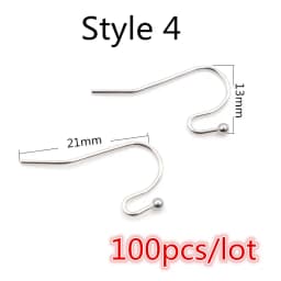 Gold Stainless Steel Hypoallergenic Earring Hooks Fish Earwire Earrings Clasps Earring Wires For Jewelry Making