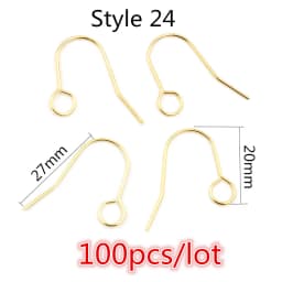 Gold Stainless Steel Hypoallergenic Earring Hooks Fish Earwire Earrings Clasps Earring Wires For Jewelry Making