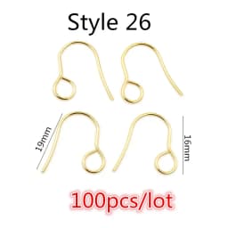 Gold Stainless Steel Hypoallergenic Earring Hooks Fish Earwire Earrings Clasps Earring Wires For Jewelry Making