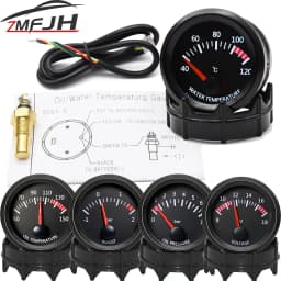 Universal 2'' 52MM Water Temperature Gauge 40-120℃ Oil Temp Gauge Oil Pressure Tachometer Vacuum Meter Digital 12V Car