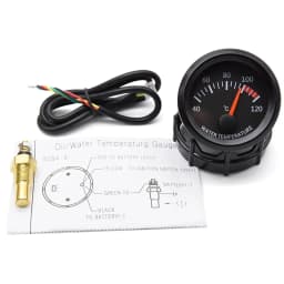 Universal 2'' 52MM Water Temperature Gauge 40-120℃ Oil Temp Gauge Oil Pressure Tachometer Vacuum Meter Digital 12V Car