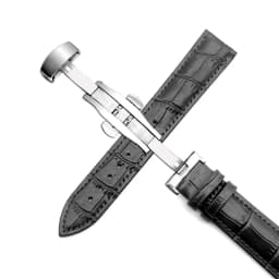 Business Casual Black Brown Genuine Calfskin Leather Watch band Strap Butterfly Buckle Crocodile Pattern Bracelet 18 20 22 24 mm