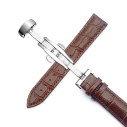 Business Casual Black Brown Genuine Calfskin Leather Watch band Strap Butterfly Buckle Crocodile Pattern Bracelet 18 20 22 24 mm