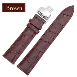 Business Casual Black Brown Genuine Calfskin Leather Watch band Strap Butterfly Buckle Crocodile Pattern Bracelet 18 20 22 24 mm