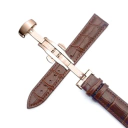 Business Casual Black Brown Genuine Calfskin Leather Watch band Strap Butterfly Buckle Crocodile Pattern Bracelet 18 20 22 24 mm