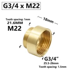 Brass 3/4" To M22 Thread Connector Garden Household Faucet Adapter Durable Joint Coupler Fittings
