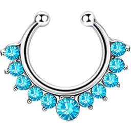 1PCS Crystal Fake Nose Ring Septum Jewelry Non Piercing Bat Fake Nose Ring Septum Cuff Earring Rook Faux Nose Piercing Clip On