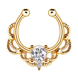 1PCS Crystal Fake Nose Ring Septum Jewelry Non Piercing Bat Fake Nose Ring Septum Cuff Earring Rook Faux Nose Piercing Clip On
