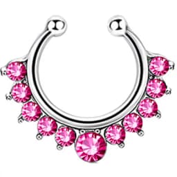 1PCS Crystal Fake Nose Ring Septum Jewelry Non Piercing Bat Fake Nose Ring Septum Cuff Earring Rook Faux Nose Piercing Clip On