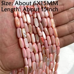 Natural Stone Shell Beads Charm Pink Loosely Spacer Beaded Dyed Mother of Pearl Shell Bead for DIY Bracelets Earrings Necklaces