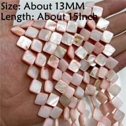Natural Stone Shell Beads Charm Pink Loosely Spacer Beaded Dyed Mother of Pearl Shell Bead for DIY Bracelets Earrings Necklaces