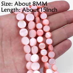 Natural Stone Shell Beads Charm Pink Loosely Spacer Beaded Dyed Mother of Pearl Shell Bead for DIY Bracelets Earrings Necklaces