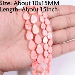 Natural Stone Shell Beads Charm Pink Loosely Spacer Beaded Dyed Mother of Pearl Shell Bead for DIY Bracelets Earrings Necklaces