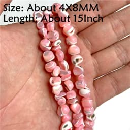 Natural Stone Shell Beads Charm Pink Loosely Spacer Beaded Dyed Mother of Pearl Shell Bead for DIY Bracelets Earrings Necklaces