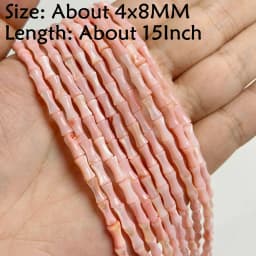 Natural Stone Shell Beads Charm Pink Loosely Spacer Beaded Dyed Mother of Pearl Shell Bead for DIY Bracelets Earrings Necklaces