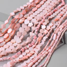 Natural Stone Shell Beads Charm Pink Loosely Spacer Beaded Dyed Mother of Pearl Shell Bead for DIY Bracelets Earrings Necklaces