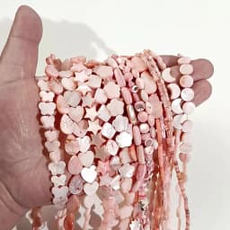 Natural Stone Shell Beads Charm Pink Loosely Spacer Beaded Dyed Mother of Pearl Shell Bead for DIY Bracelets Earrings Necklaces