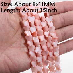 Natural Stone Shell Beads Charm Pink Loosely Spacer Beaded Dyed Mother of Pearl Shell Bead for DIY Bracelets Earrings Necklaces