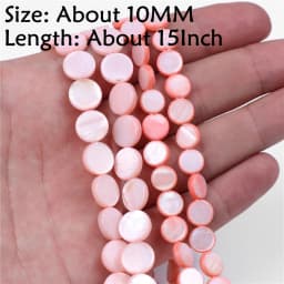 Natural Stone Shell Beads Charm Pink Loosely Spacer Beaded Dyed Mother of Pearl Shell Bead for DIY Bracelets Earrings Necklaces