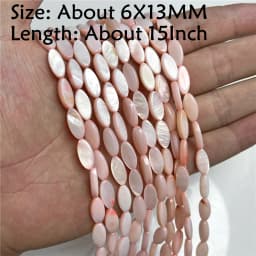 Natural Stone Shell Beads Charm Pink Loosely Spacer Beaded Dyed Mother of Pearl Shell Bead for DIY Bracelets Earrings Necklaces