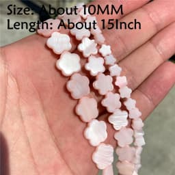 Natural Stone Shell Beads Charm Pink Loosely Spacer Beaded Dyed Mother of Pearl Shell Bead for DIY Bracelets Earrings Necklaces