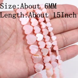 Natural Stone Shell Beads Charm Pink Loosely Spacer Beaded Dyed Mother of Pearl Shell Bead for DIY Bracelets Earrings Necklaces