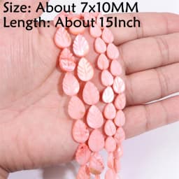 Natural Stone Shell Beads Charm Pink Loosely Spacer Beaded Dyed Mother of Pearl Shell Bead for DIY Bracelets Earrings Necklaces