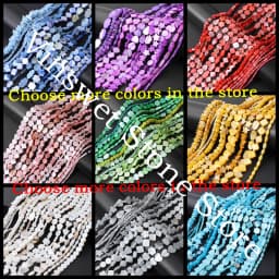 Natural Stone Shell Beads Charm Pink Loosely Spacer Beaded Dyed Mother of Pearl Shell Bead for DIY Bracelets Earrings Necklaces