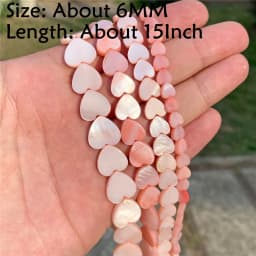 Natural Stone Shell Beads Charm Pink Loosely Spacer Beaded Dyed Mother of Pearl Shell Bead for DIY Bracelets Earrings Necklaces