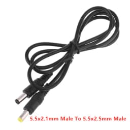 Universal DC Power Plug 5.5 x 2.1mm Male To 5.5 x 2.5mm Male Adapter Extension Power Supply Cable For LED CCTV Camera Laptop