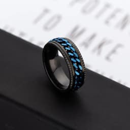 Anxiety Relaxing Ring For Men Spinner Fidgets Rings Stainless Steel Rotate Freely Chain Joint Ring Accessories Anillos De Hombre
