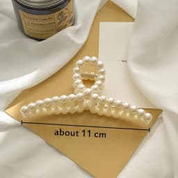Korean Imitation Pearl Hair Claws For Women Geometric Hair Clip Large Catch Clip Shark Clip Back Head Hair Clip Hair Accessories