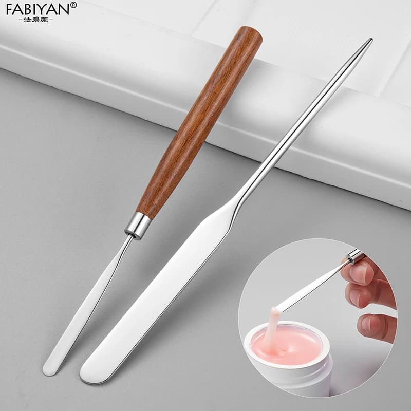 Spatula Stick Stainless Steel Nail Art Stirring Rod Cream Foundation Mixing Tool Makeup Accessories