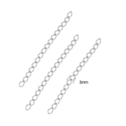 50Pcs Stainless Steel 2 Inch Extension Chain Bracelet Extended Chains Tail Extender for DIY Jewelry Making Necklaces Bracelets