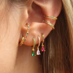 Women's Fashion Tiny Hoop Earrings Shiny Crystal Colorful Zirconia Copper Round Circle Female Trendy Ear Accessory Jewelry Gifts