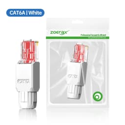 2PCS RJ45 CAT6A CAT6 Connector, ZoeRax Tool Free Ethernet Termination Plugs, 23AWG to 26AWG Cable Internet Plug Toolless