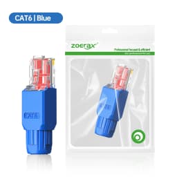 2PCS RJ45 CAT6A CAT6 Connector, ZoeRax Tool Free Ethernet Termination Plugs, 23AWG to 26AWG Cable Internet Plug Toolless