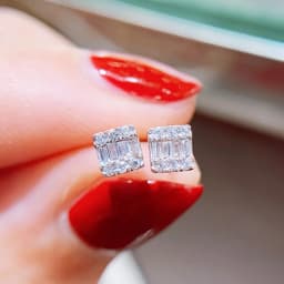 Huitan Silver Color Small Stud Earrings for Women Geometric Square Shape Daily Wear Fashion Versatile 2022 Earrings Jewelry