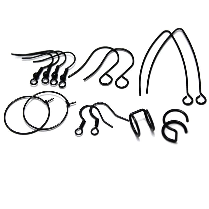20-30Pcs Stainless Steel Hypoallergenic Earrings Hooks Findings Black Plated Ear Wire Hooks For DIY Jewelry Making Supplier