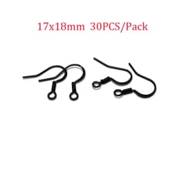 20-30Pcs Stainless Steel Hypoallergenic Earrings Hooks Findings Black Plated Ear Wire Hooks For DIY Jewelry Making Supplier