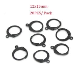 20-30Pcs Stainless Steel Hypoallergenic Earrings Hooks Findings Black Plated Ear Wire Hooks For DIY Jewelry Making Supplier