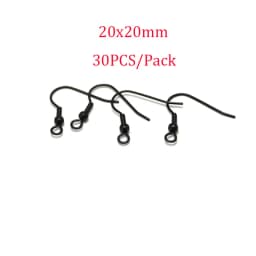 20-30Pcs Stainless Steel Hypoallergenic Earrings Hooks Findings Black Plated Ear Wire Hooks For DIY Jewelry Making Supplier