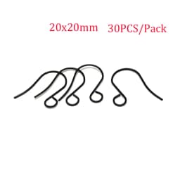 20-30Pcs Stainless Steel Hypoallergenic Earrings Hooks Findings Black Plated Ear Wire Hooks For DIY Jewelry Making Supplier