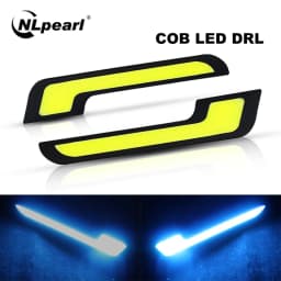 NLpearl 1 Pair 12V COB DRL LED Daytime Running Light for Car Offroad SUV Auto LED External Driving Fog Lamp Car Light Assembly