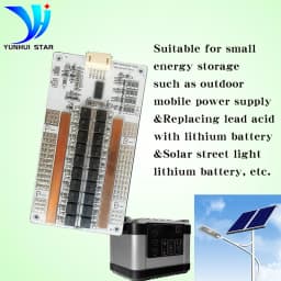 YUNHUI STAR bms 4S 12V 60A Lithium Battery Protection Board with Automatic Balancing Function and use aluminum substrate