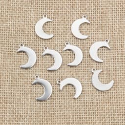 30pc/lot 16x11mm No Fade Charms 316 Stainless Steel Moon Charms for necklace pendant charms diy jewelry making
