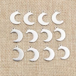 30pc/lot 16x11mm No Fade Charms 316 Stainless Steel Moon Charms for necklace pendant charms diy jewelry making